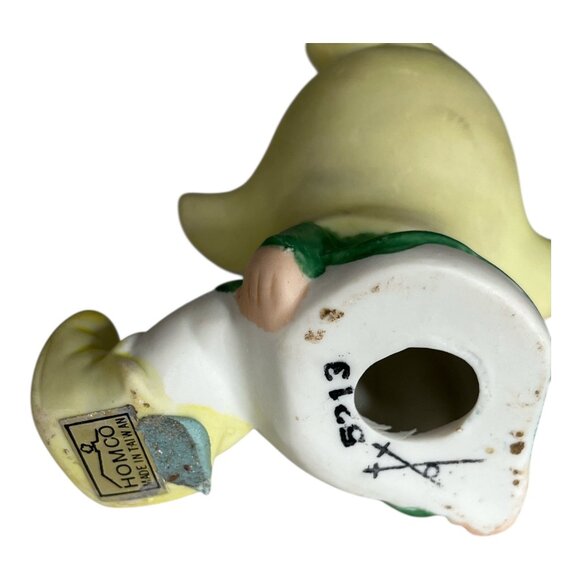 Vintage 1980s HOMCO 5213 Pixie Elf Figurines Set of 2 Made in Taiwan Mushroom Ha - Picture 5 of 5